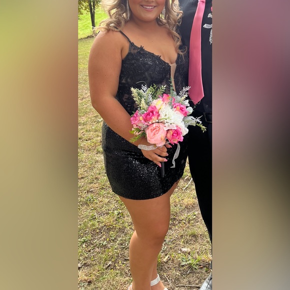 Black JVN Homecoming Dress! Worn ONCE - Picture 2 of 5